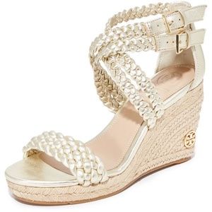 Tory Burch Bailey Wedge Espadrille Spark Gold, 8